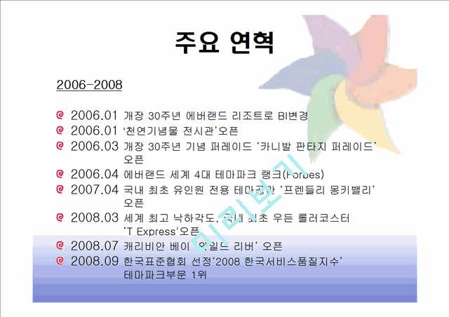 [경영,경제][마케팅] 에버랜드 마케팅분석[성공요인,swop,7p].ppt